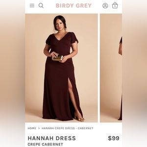 Birdy Grey Hannah Crepe Cabernet Bridesmaid Dress